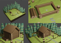 Blender constructing house